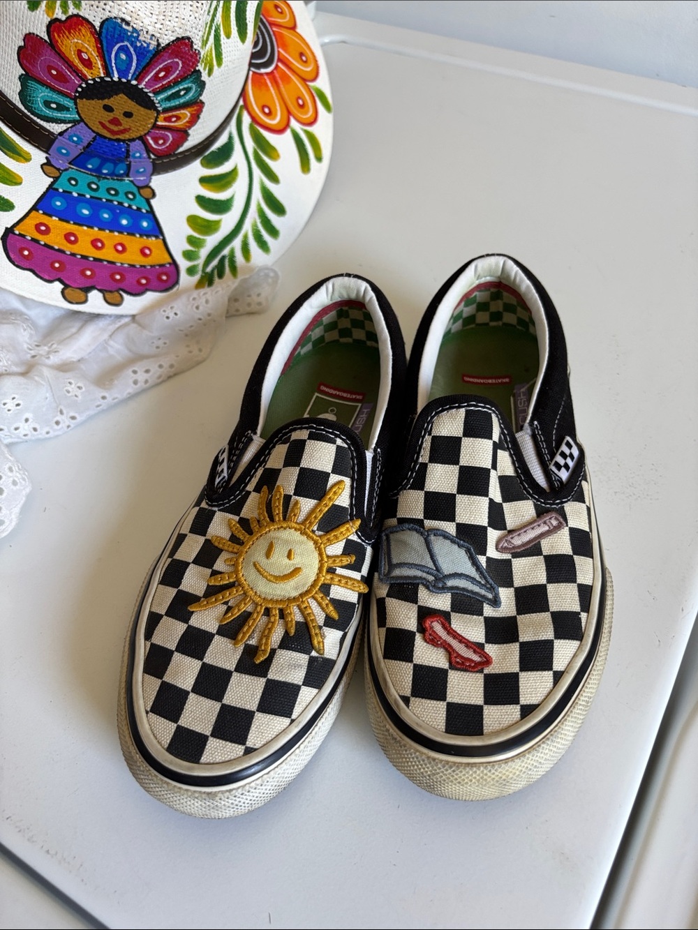 Vans Slip-On Limited Edition Skateistan Shoes with Patch Accents ☀️ 🌹 🛹